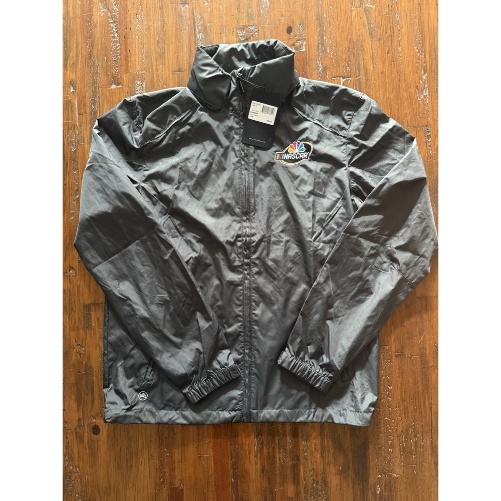 NASCAR Stormtech Jacket Mens Small Black Full Zip Windbreaker NWT Logo Racing